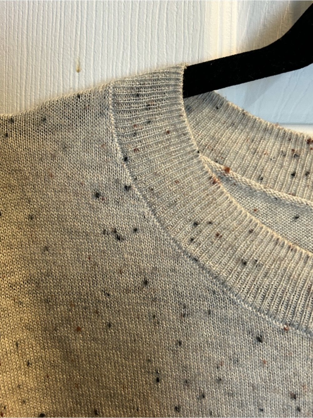 Catherine Malandrino Crewneck Speckled Merino-wool blend Sweater - Cream w/brown - Picture 4 of 13